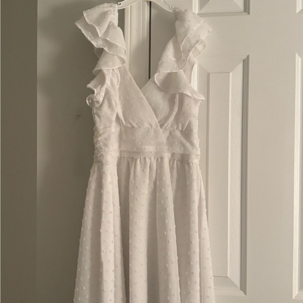 Altar'd State White Ruffled Kids Dress